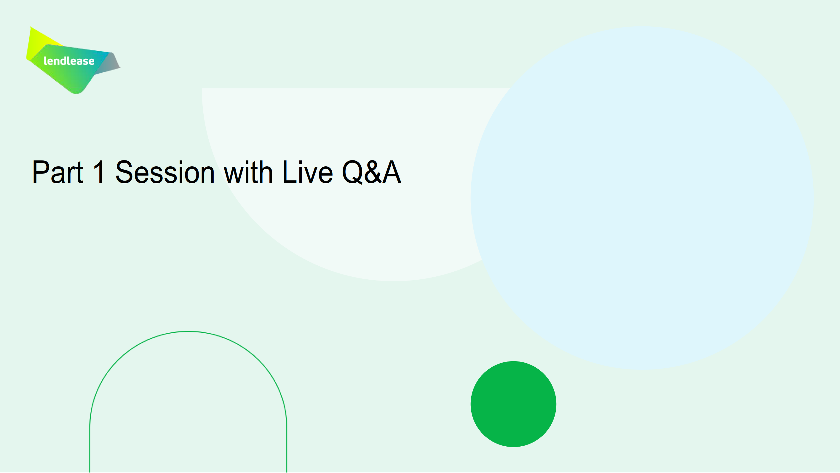 Part 1 Session with Live Q&A
